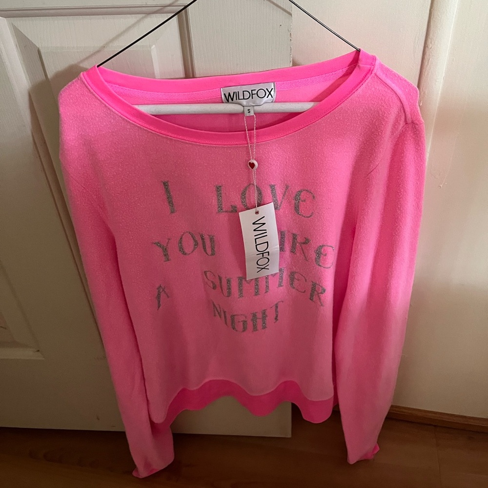 Wildfox Summer night BBJ sweater hot pink small